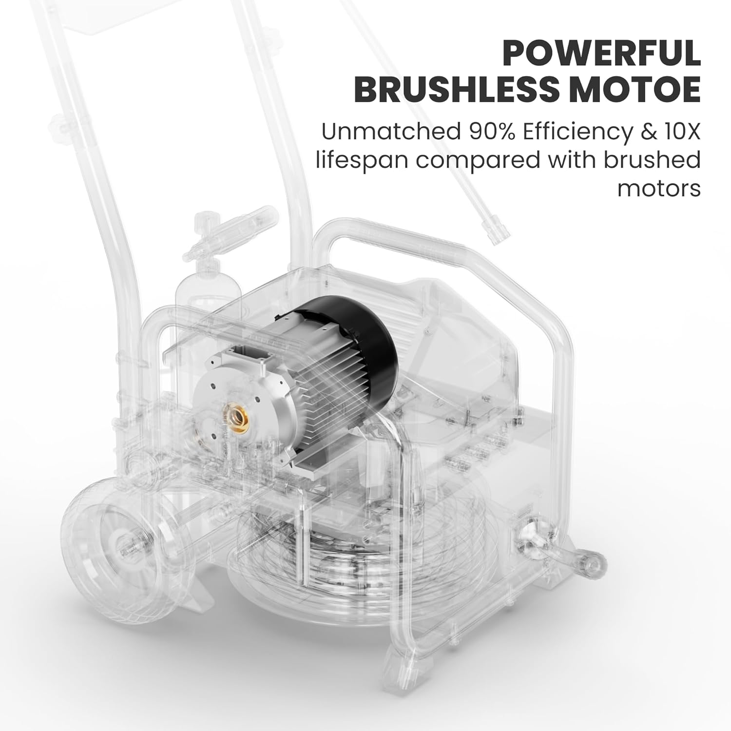 Giraffe Tools Crossfalls Retractable Pressure Washer Ultra, Max 2.6GPM 1650PSI with 1800W Brushless Motor, Wall Mount Electric Power Washer, 4-Nozzle, Automatic Rewind, 50ft Pressure Hoses with Cart