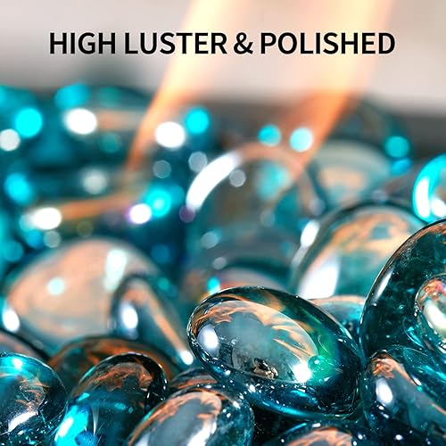 Miniatura 2 de Apromise Vidrio de fuego para hoguera  Cuentas de vidrio para hoguera de 34 pulgadas  Vidrio brillante para fogata de propanogas y chimenea  Canicas