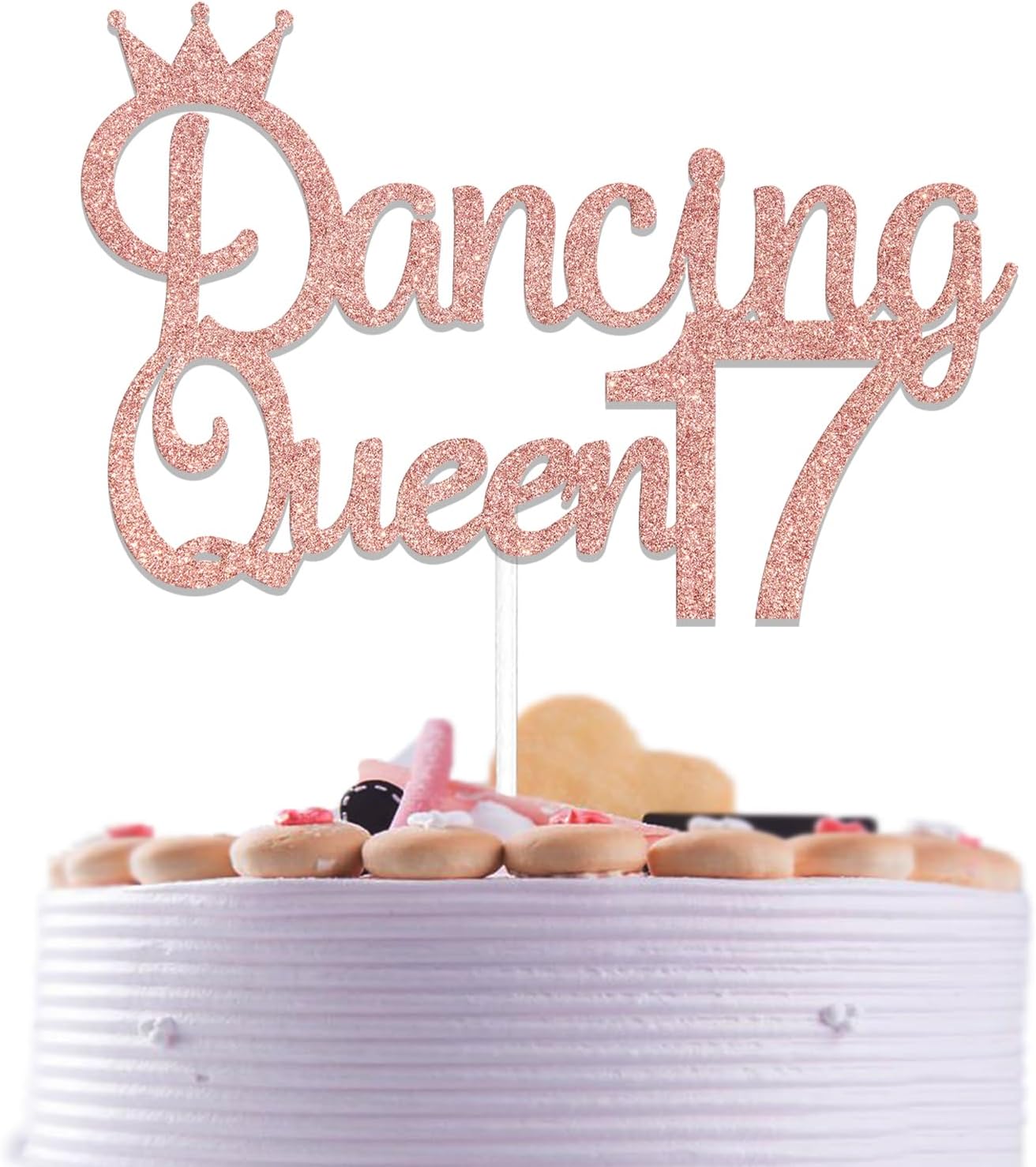 "Young And Sweet Only 17" Birthday Banner - Glitter Rose Red Decorations For Girls' 17th Party