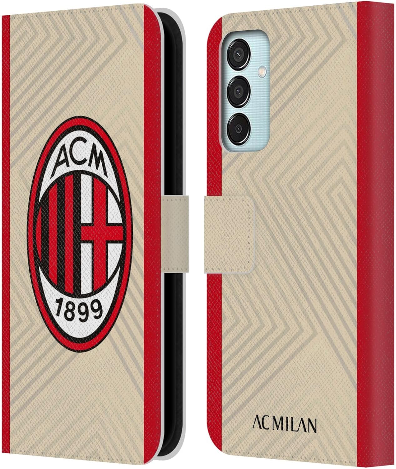 Head Case Designs Officially Licensed AC Milan Away 2021/22 Crest Kit Leather Wallet Case Compatible with Samsung Galaxy M15/F15 5G