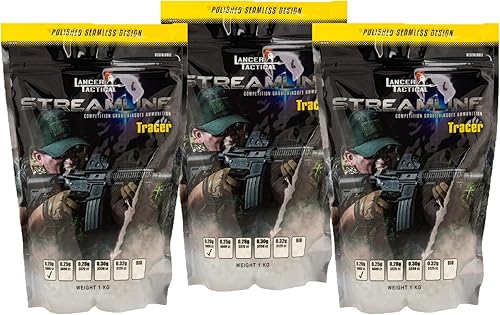 Miniatura 11 de Lancer Tactical 0.20g-0.30g Streamline Competition Grade Tracer Airsoft BBS (Color: Green) X3
