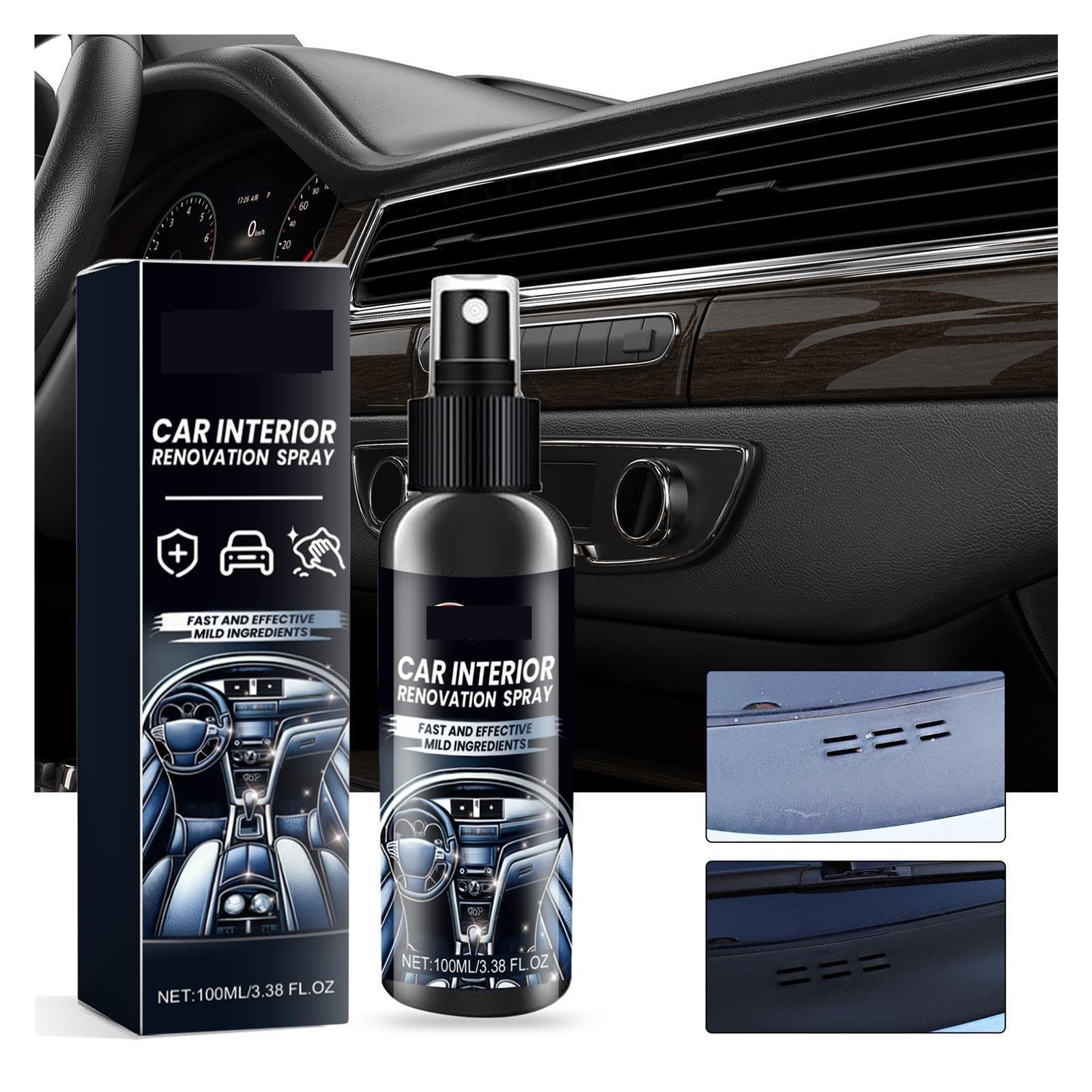 Auto-Innenpolierwachs-Spray, Leder- und Kunststoff-Restaurierungsreiniger(200ml Boxed)