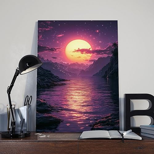 Miniatura 8 de ZMLIS 80s Aesthetic Synthwave Print  Retro Sunset Neon Art Poster for Cool Bedroom Vibe Canvas Poster Wall Art Decor Print Picture Paintings for
