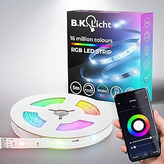 B.K.Licht I Wifi RGBIC LED Strip 5 m I App control I music sensor I lightbar I LED running light I RGBIC LED strip I compa…