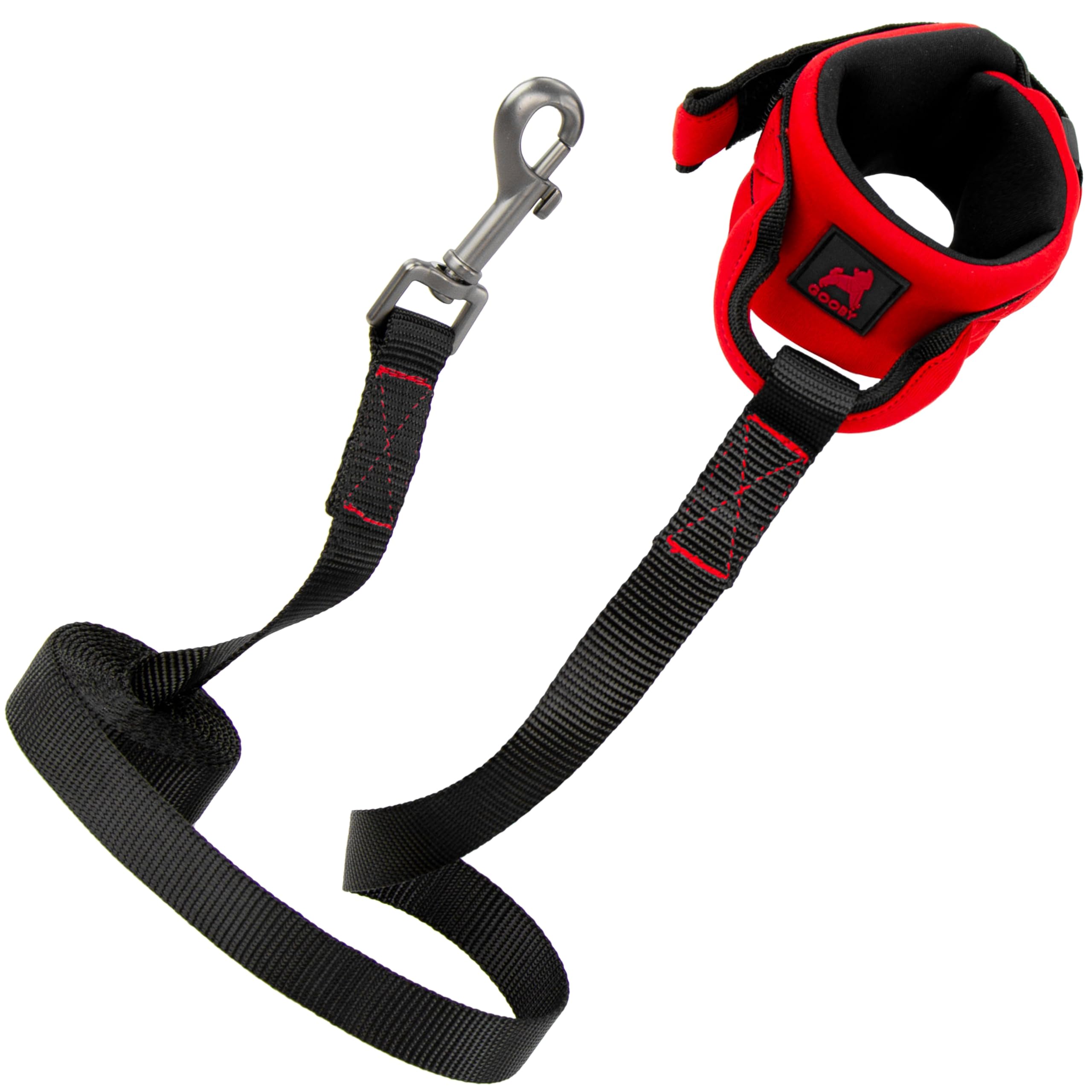 Gooby Neoprene Wristband Sport Leash, Red, 6 FT