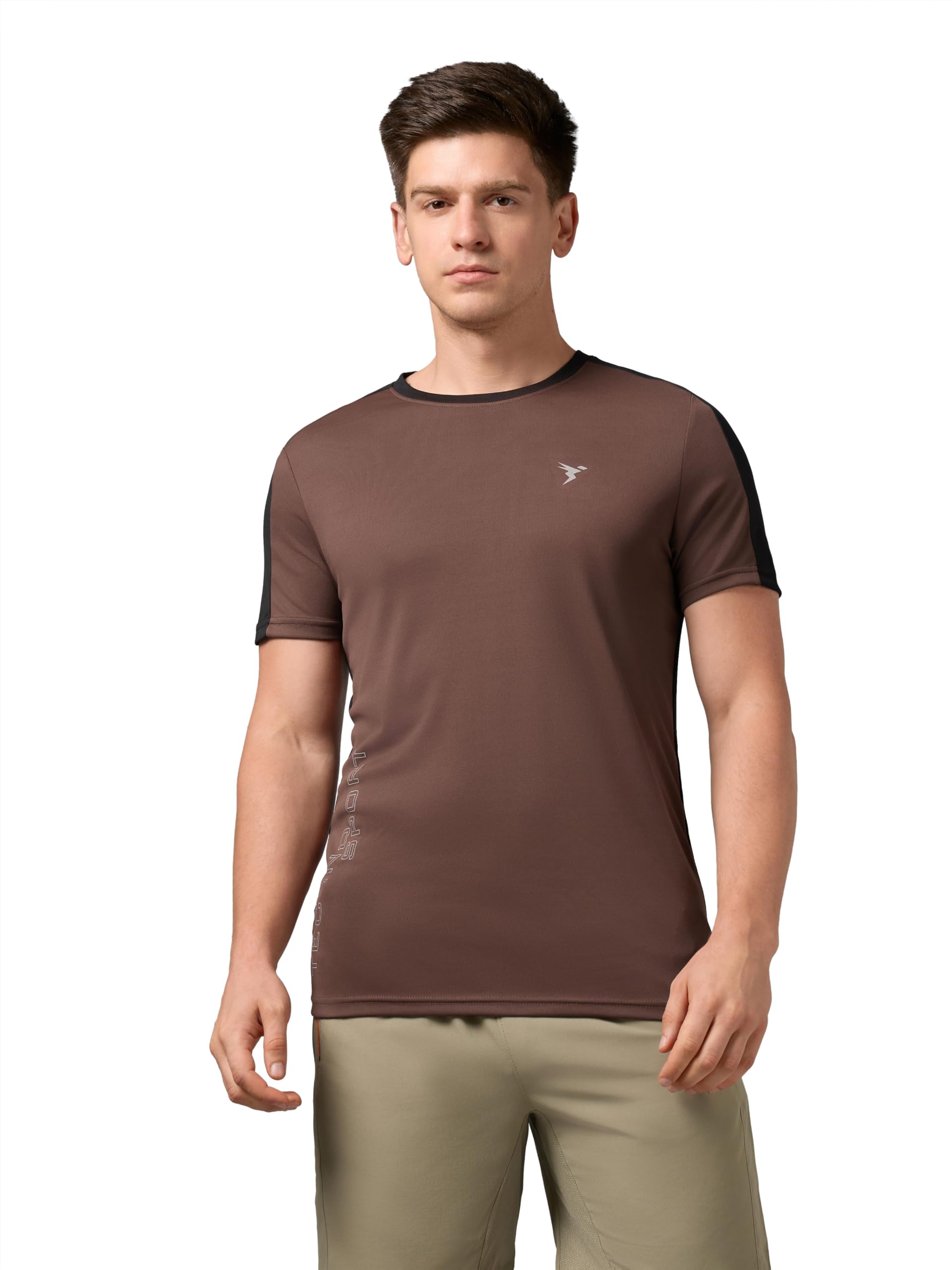 TECHNOSPORT Men's Slim Fit Color Block T-Shirt, Technocool Quick Dry Anti-Microbial Short Sleeve Sports Tee for Gym, Running, Training & Everyday Wear-image-44