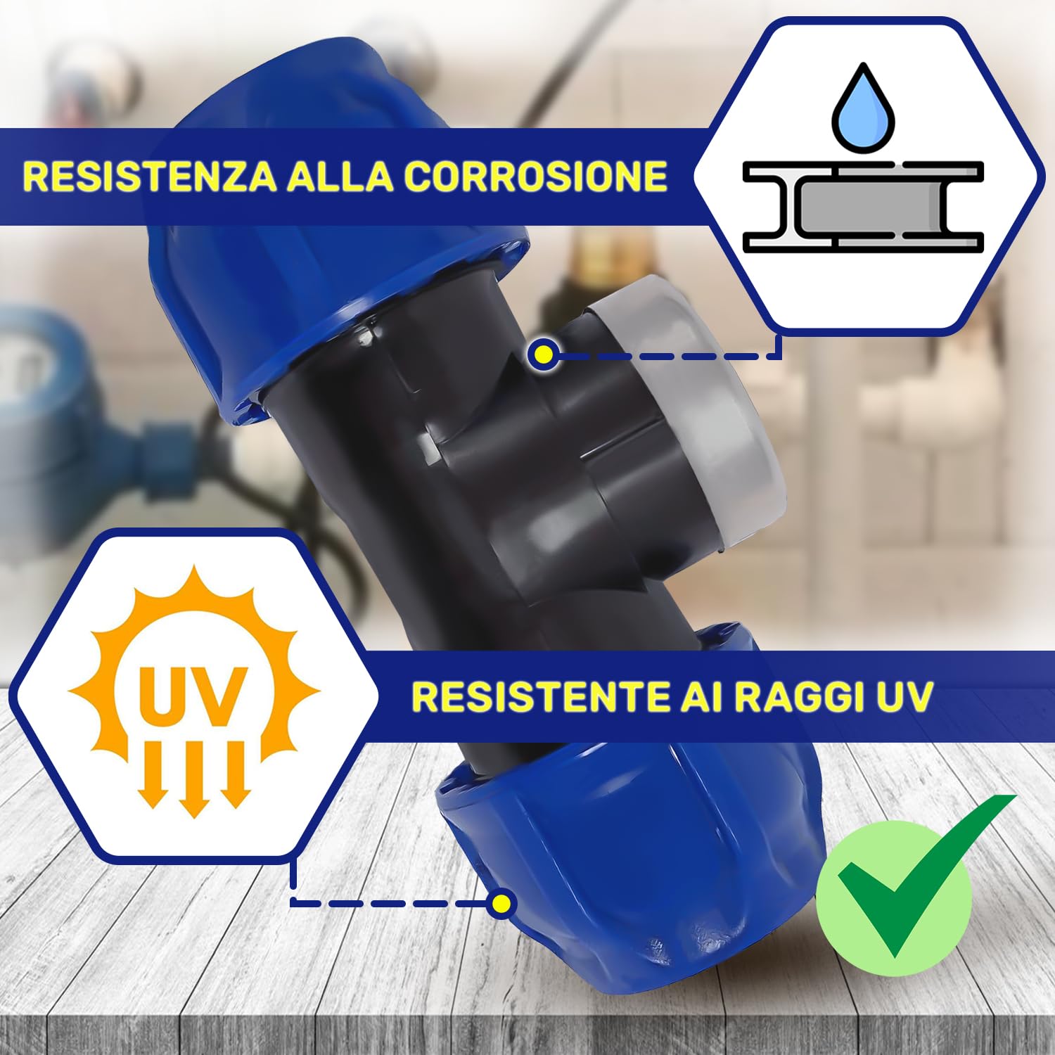 Raccordo A T Con Gomito 90° 25mm X 3/4" - In PP Con Rinforzo Acciaio, Per Tubi PE, PN16 - Foto 2