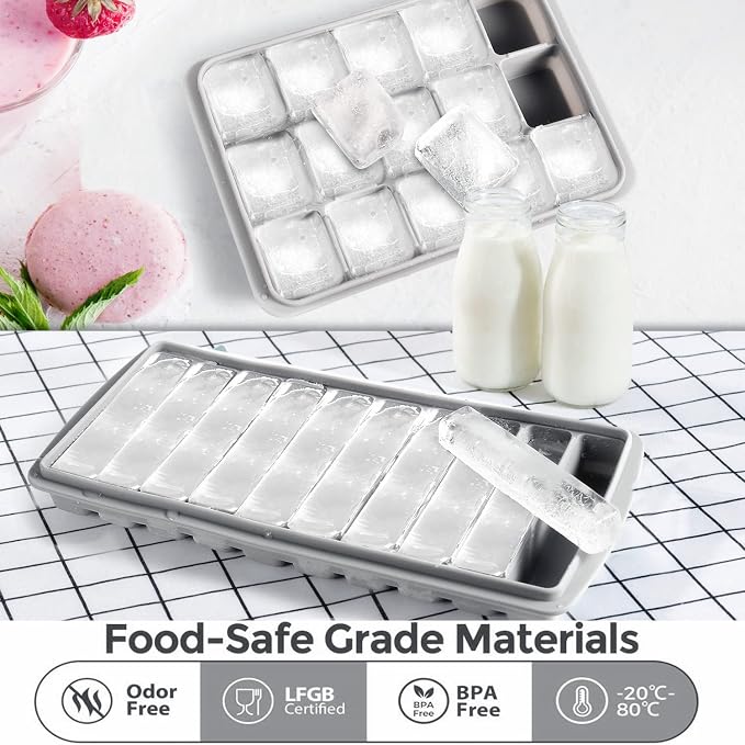 Bandeja para cubos de hielo con tapa de silicona miniatura 3