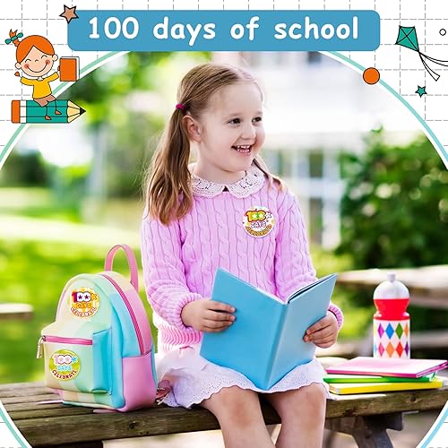 Miniatura 6 de 24 insignias más inteligentes de 100 días para celebrar 100 días de escuela, insignias de recompensa para profesores, 4 diseños, insignias redondas