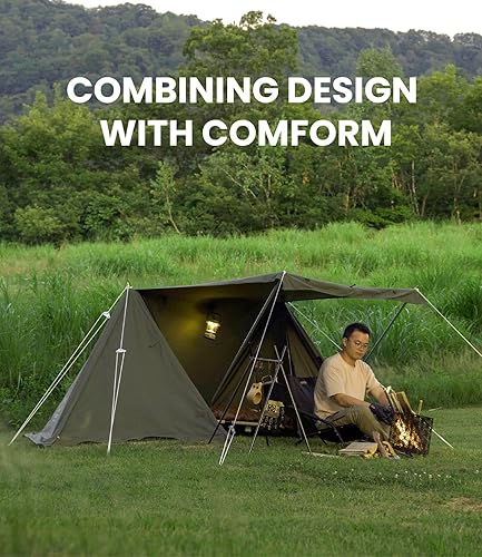 Miniatura 3 de S'more Canvas Camping Tent for 2 Person, 4 Season Tent with Porch, Weather Resistant Glamping Tent, Ideal for Car Camping,Outdoor,Hiking,Backpacking