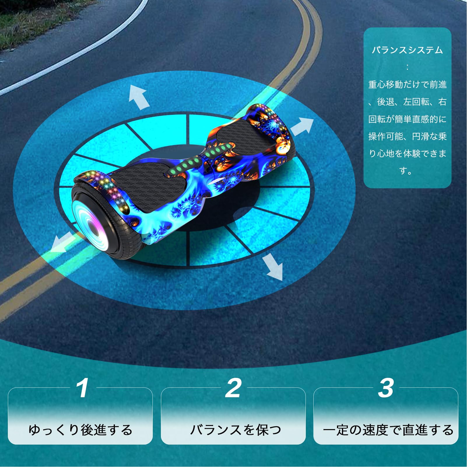 Amazon.co.jp: 電動スクーター 立ち乗り二輪車 セルフバランス機能搭載