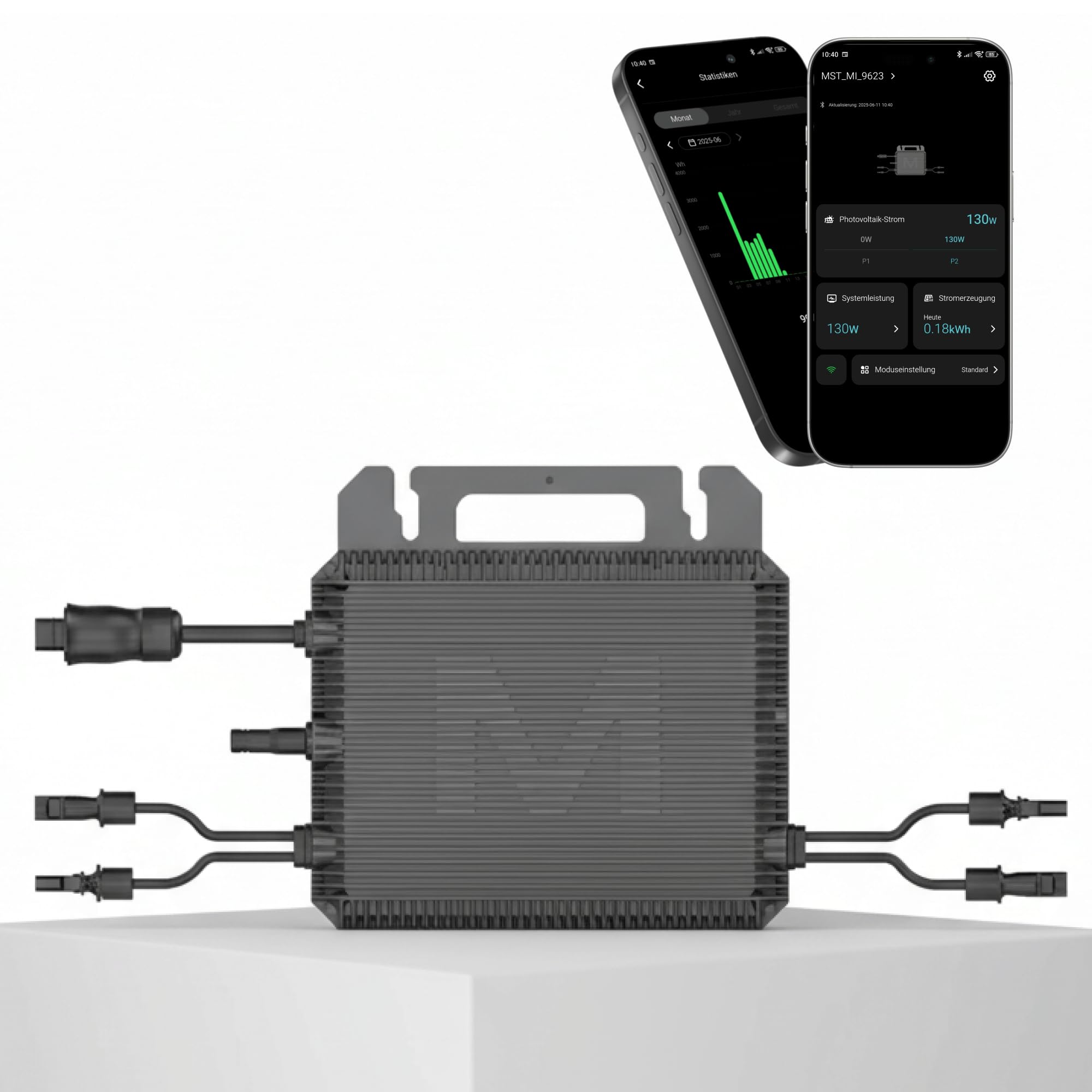 MARSTEK Mikro-Wechselrichter 800 W MST-MI0800 für Balkonkraftwerk, IP67 wetterfest, Plug-&-Play Installation, 2 MPPT, Bluetooth & WiFi, Micro Inverter