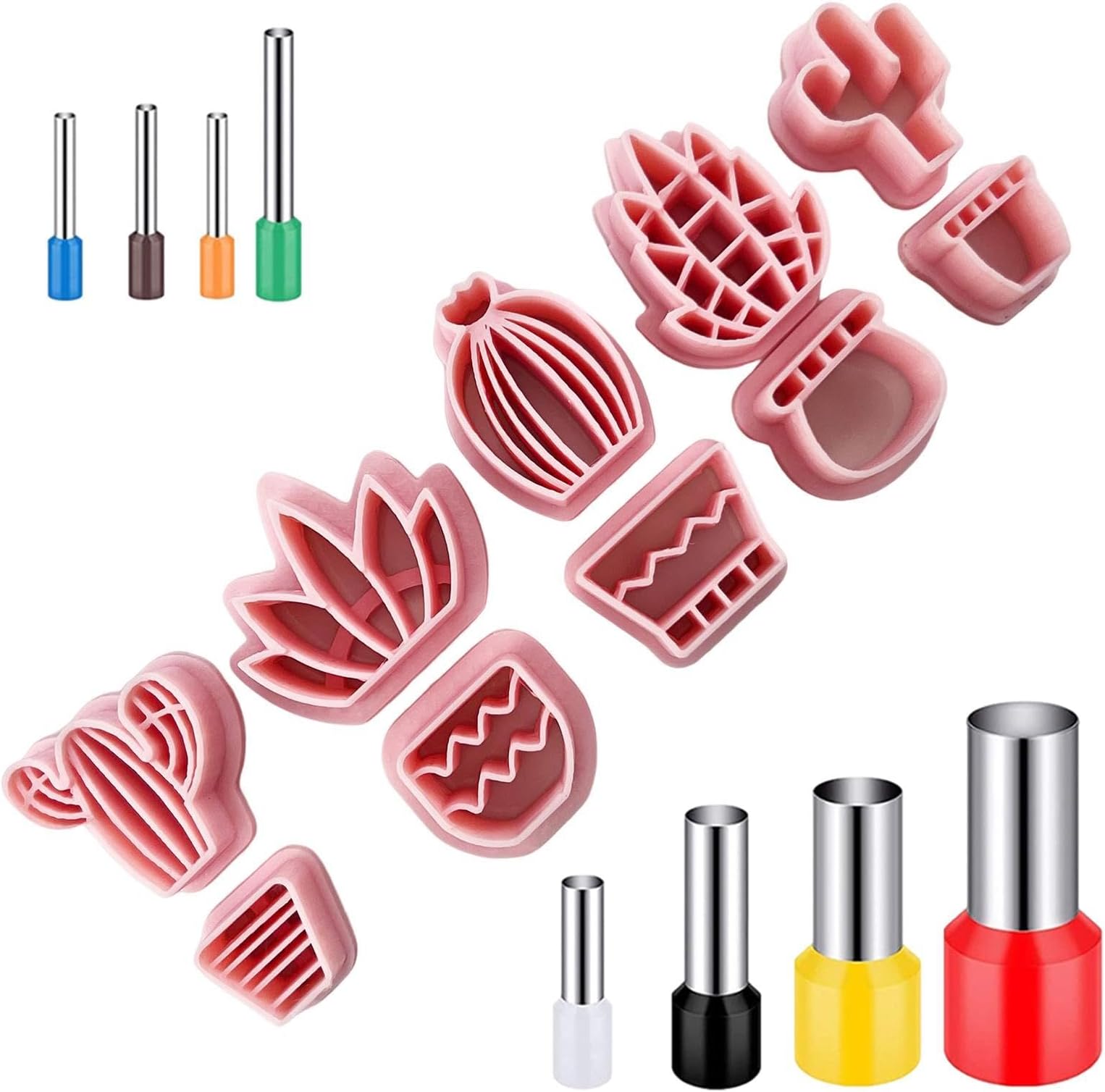 Clay Cutter for Earrings - Earring Making Kit Cactus-Shaped Sculpting Mould - Reusable Modeling Tools Jewelry Making Supplies for Earstud Pendants Handicrafts