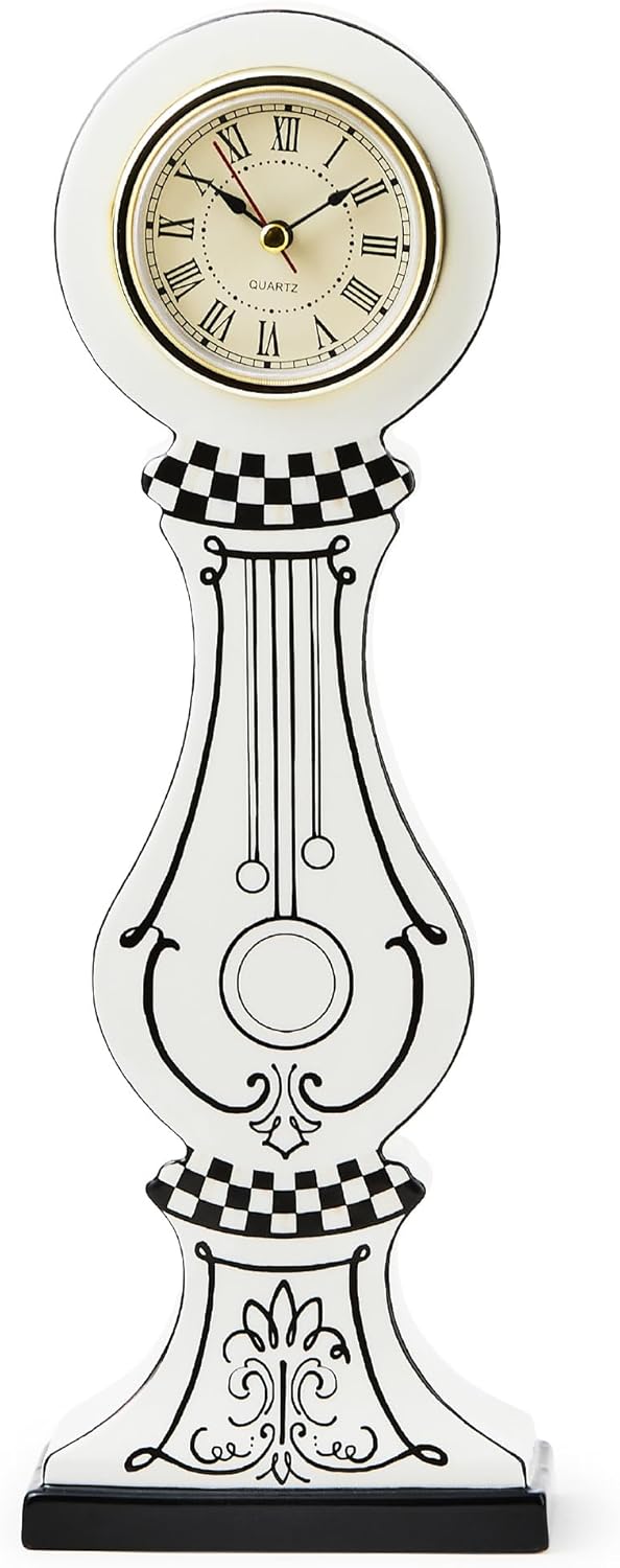 MACKENZIE-CHILDS Doodles Desk Clock, Decorative Tabletop Clock for Home or Office