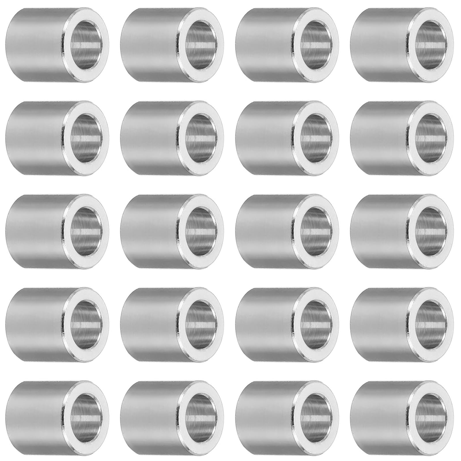 TOP-VIGOR 20Pcs M6 Aluminum Spacer, 6.2mm ID x 10mm OD x 10mm Length Metal Spacer