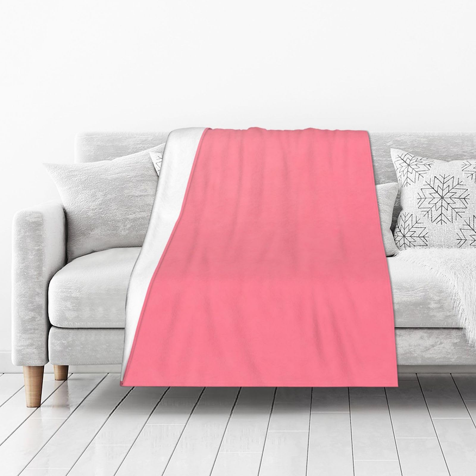 DUYIOKH Blush Canvas Print Thick Throw Blanket, Blanket for Couch Bed Warm Travel Blanket for Camping Movie Night