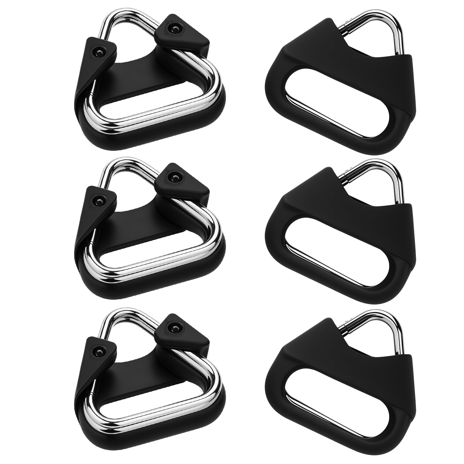 Yuanchu 6 pièces Anneaux divisés en triangle en acier inoxydable, compatible avec l'adaptateur de sangle pour appareil photo, anneau à ergot avec bague en plastique pour sangle d'épaule pour appareil