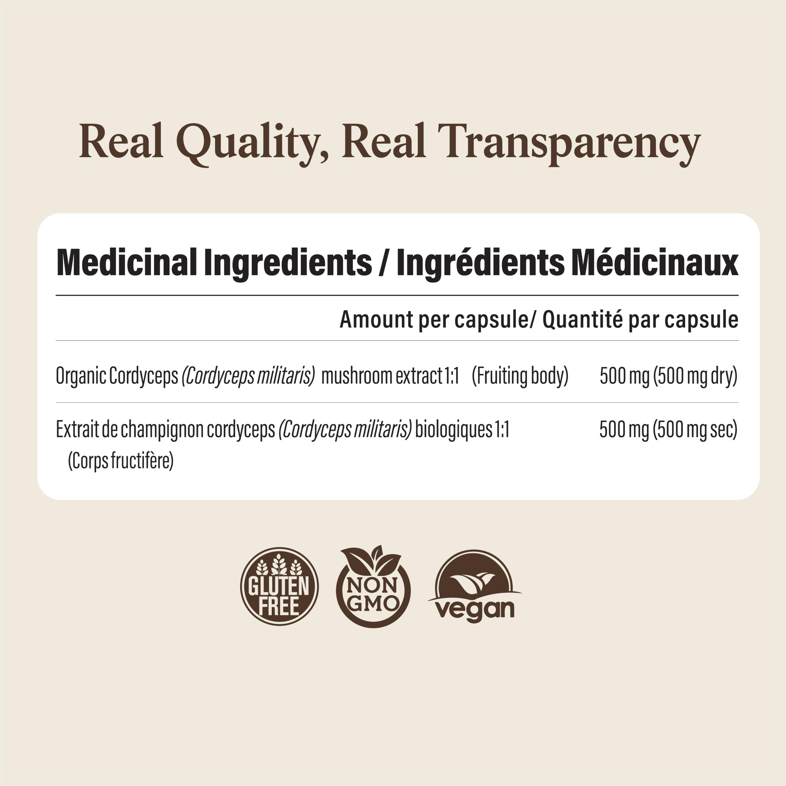 Real Mushrooms Cordyceps Mushroom Extract with Beta Glucans, 120 ct — Amazon image 8