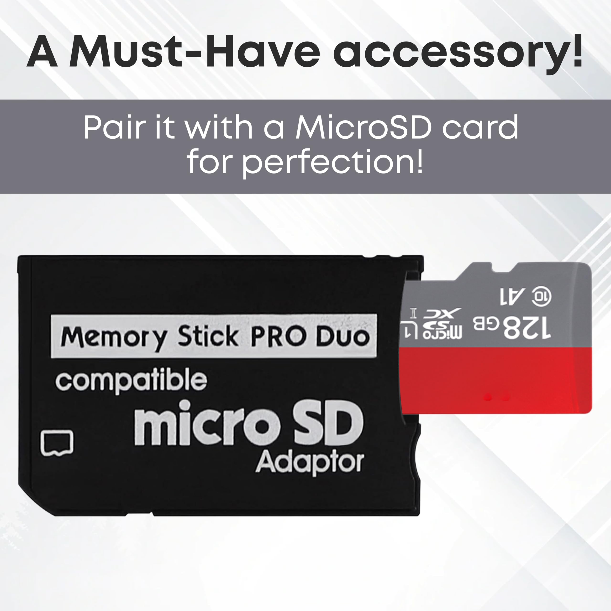 Skywin Memory Stick Pro Duo Adapter - Card Reader for PSP Memory Card Duo Adapter, Easy-to-Use Card Holder Compatible with PlayStation Card, Camera, or Handycam