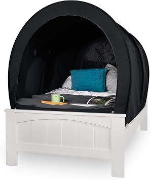 Snuggy Pod Bed Canopy - Blackout Single, Lightweight & Breathable | Sensory-Friendly Enclosed Pop-Up Bed Tent for Kids & Adults, Indoor Sleep Pod for Privacy & Light Control, Foldable Design