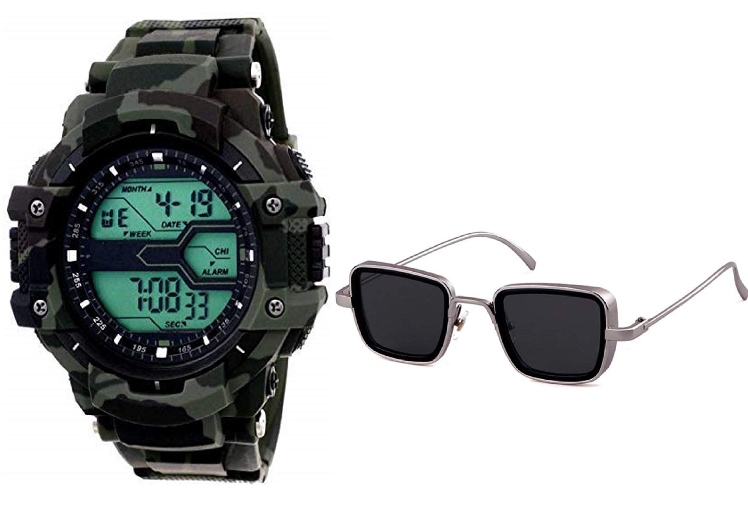 ZUPERIA Army Strap Digital Watch with Free Sunglasses for Boys and Men (Black) (B08K4HQNBF) Amazon Price History, Amazon Price Tracker