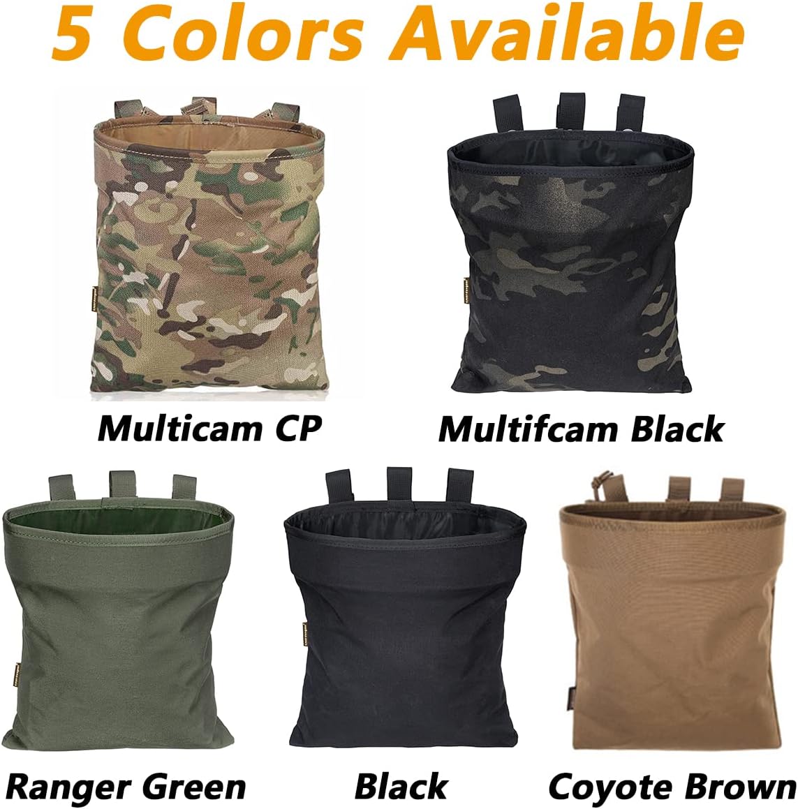 Tactical Bag for Foraging Airsoft Lightweight Molle Roll up Dump Pouch 500D Nylon Collection Pouch Mag Pouch Accessory Bag for Paintball Softair Hiking