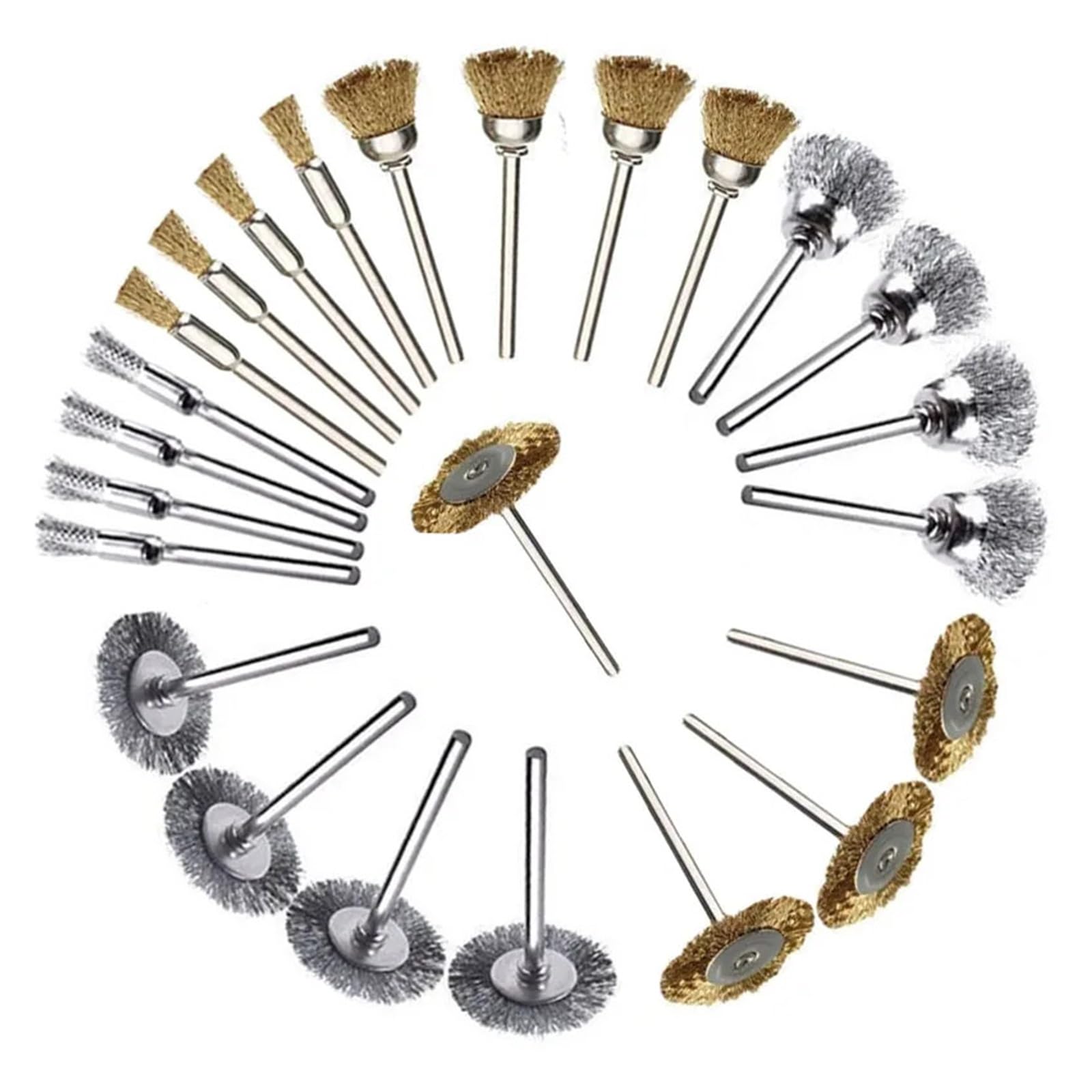 12 sztuk szczotka druciana szczotka mosiężna wiertło narzędzie obrotowe polerowanie narzędzie obrotowe zestaw szczotek do usuwania rdzy metalowej ( Color : 12pcs Steel Brushes , Size : 3MM )