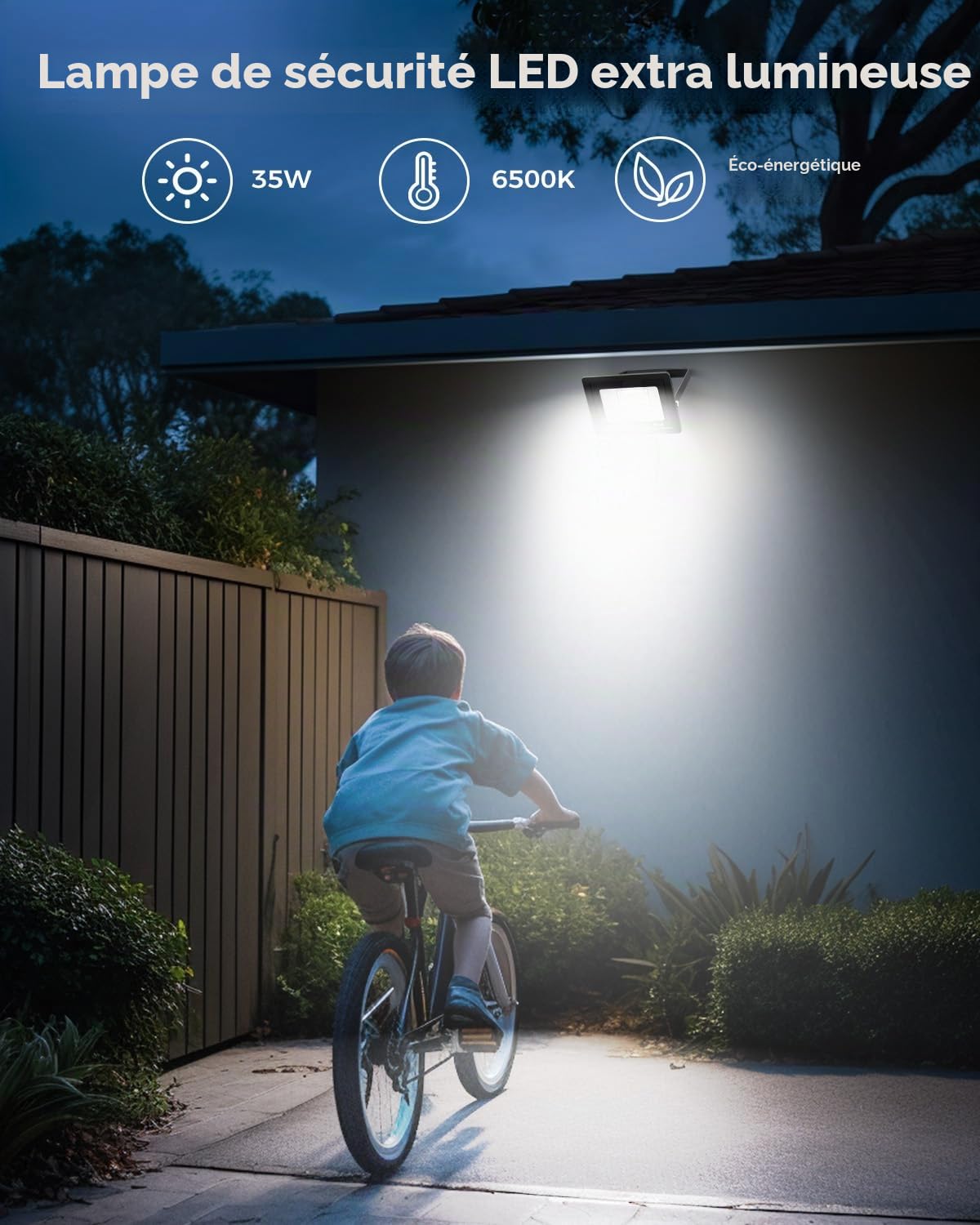 vighep 35W Projecteur LED Extérieur avec Détecteur, 6500K Blanc Froid Spot de Mouvement avec Télécommande, IP66 Étanche Eclairage Exterieur Lumiere pour Jardin Garage Backyard, 2paquet