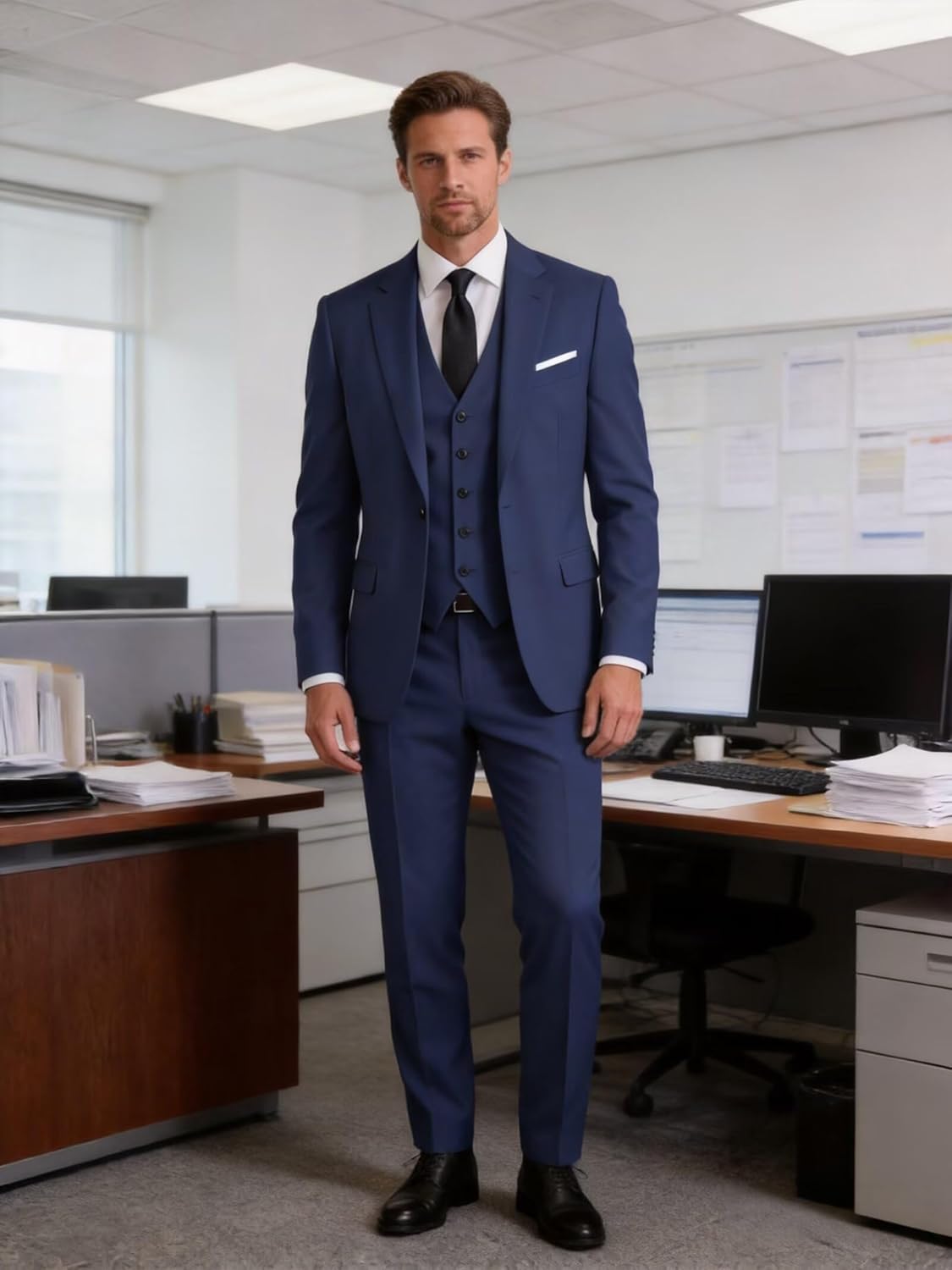 3 Piece Suit Men Slim Fit Wedding Suits for Men Formal Business Prom Blazer Vest Pants Set