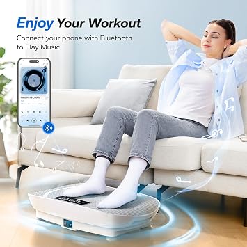 MERACH CV30 Pro Powerful Vibration Plate Exercise Machine | Built-in Bluetooth Speaker, Quiet Design, Comfortable Silicone Surface, Remote Control, Home Full Body Workout