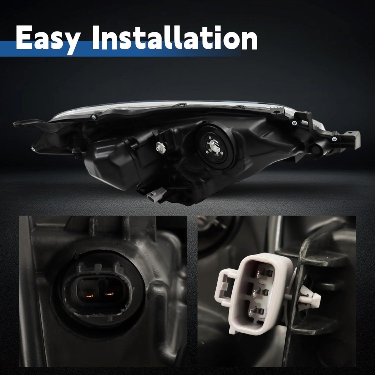 Silscvtt Headlight Front Head Lamp Replacement for Toyota Corolla 2014 2015 2016 Projector Headlight Left Side (Driver Side)