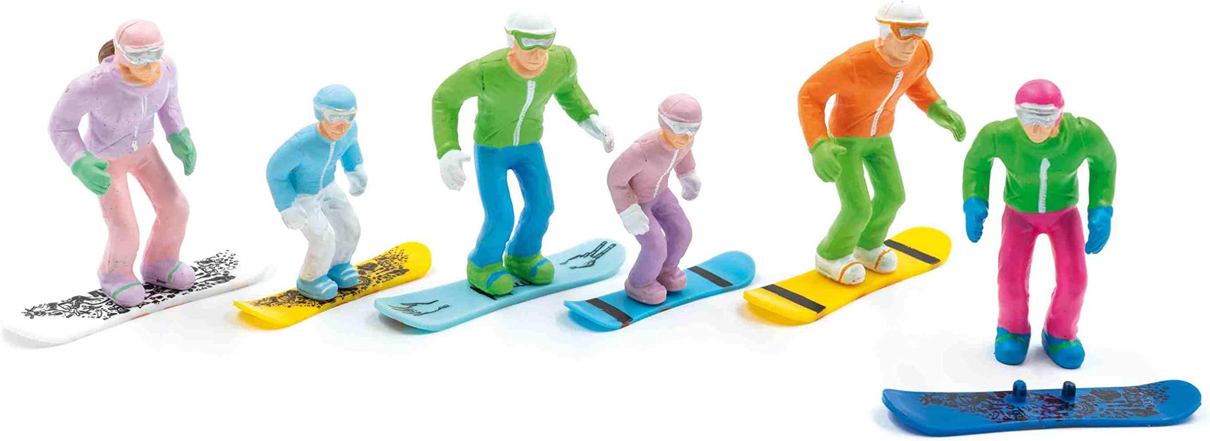 JaegerndorferJaegerndorferJC54300 6 Pieces Standing Figures with Head Snowboards, 1:32 Scale, Multi-Color, 123
