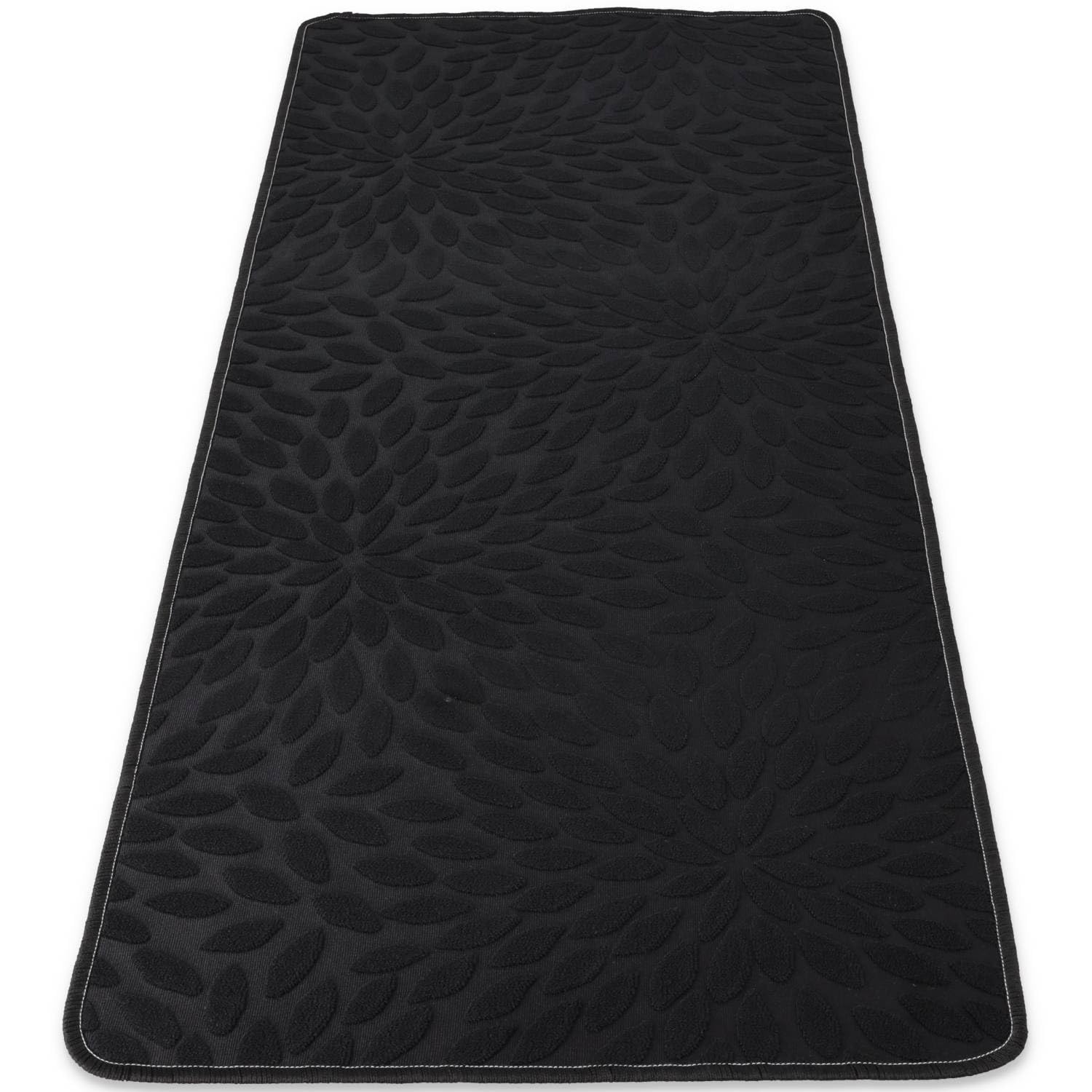 Casatessile Dywan kuchenny chodnik z funkcją antypoślizgową, 50 cm szerokości Ariel - Nero, 380 cm.