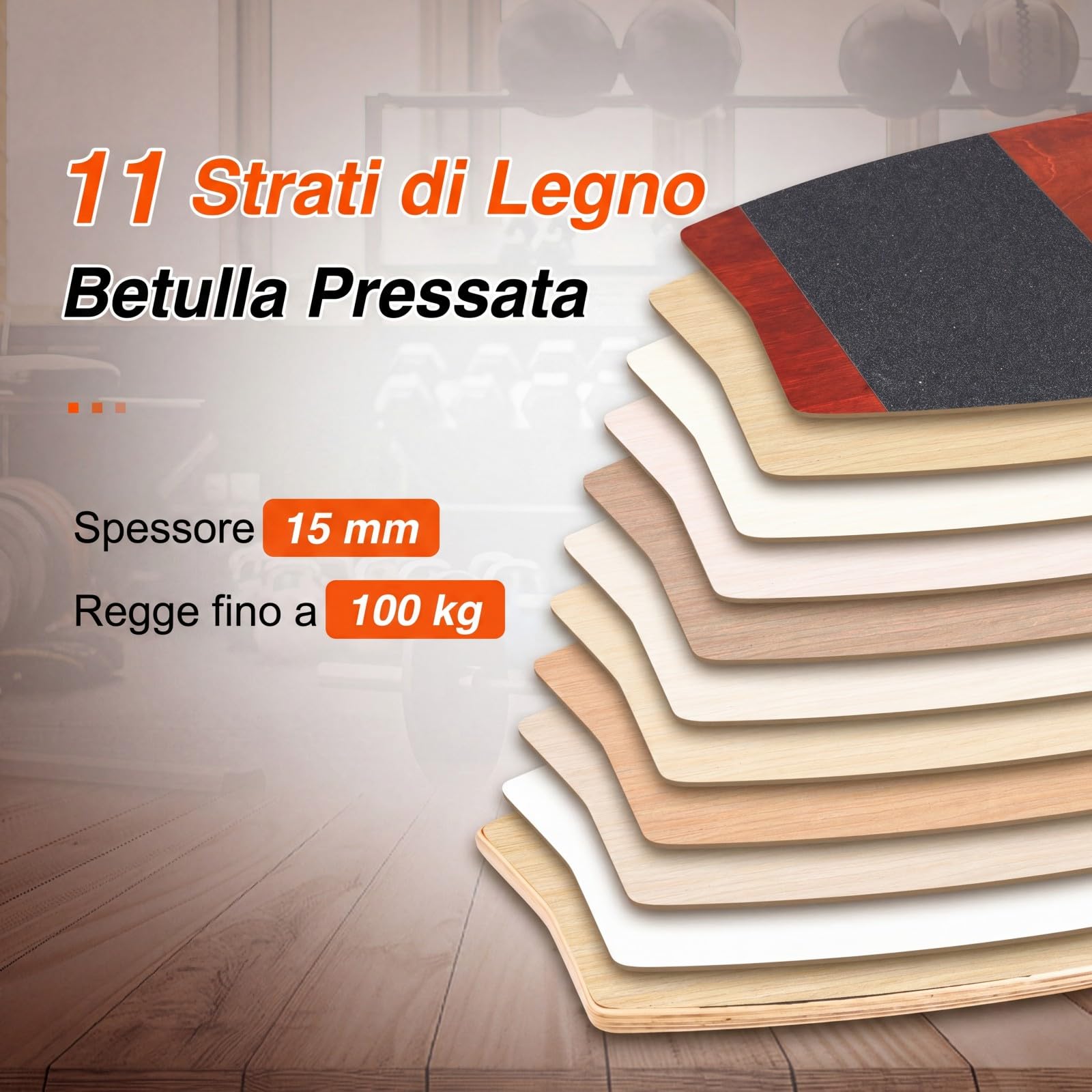 COSTWAY Balance Board con Rullo in Legno Massello | Tavoletta di Equilibrio con Superficie Antiscivolo per Allenamento di Stabilità, Rinforzo Muscolare, Skateboard e Surf