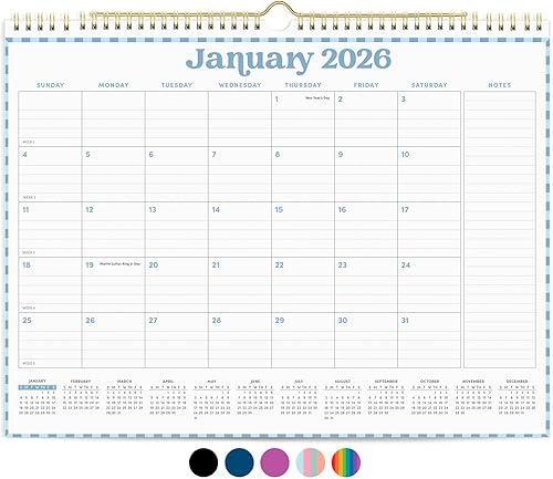 Miniatura 32 de PAPERAGE Calendario 2026, 12 meses (enero de 2026 a diciembre de 2026), pequeño (9 x 11 pulgadas), calendario minimalista de pared y escritorio
