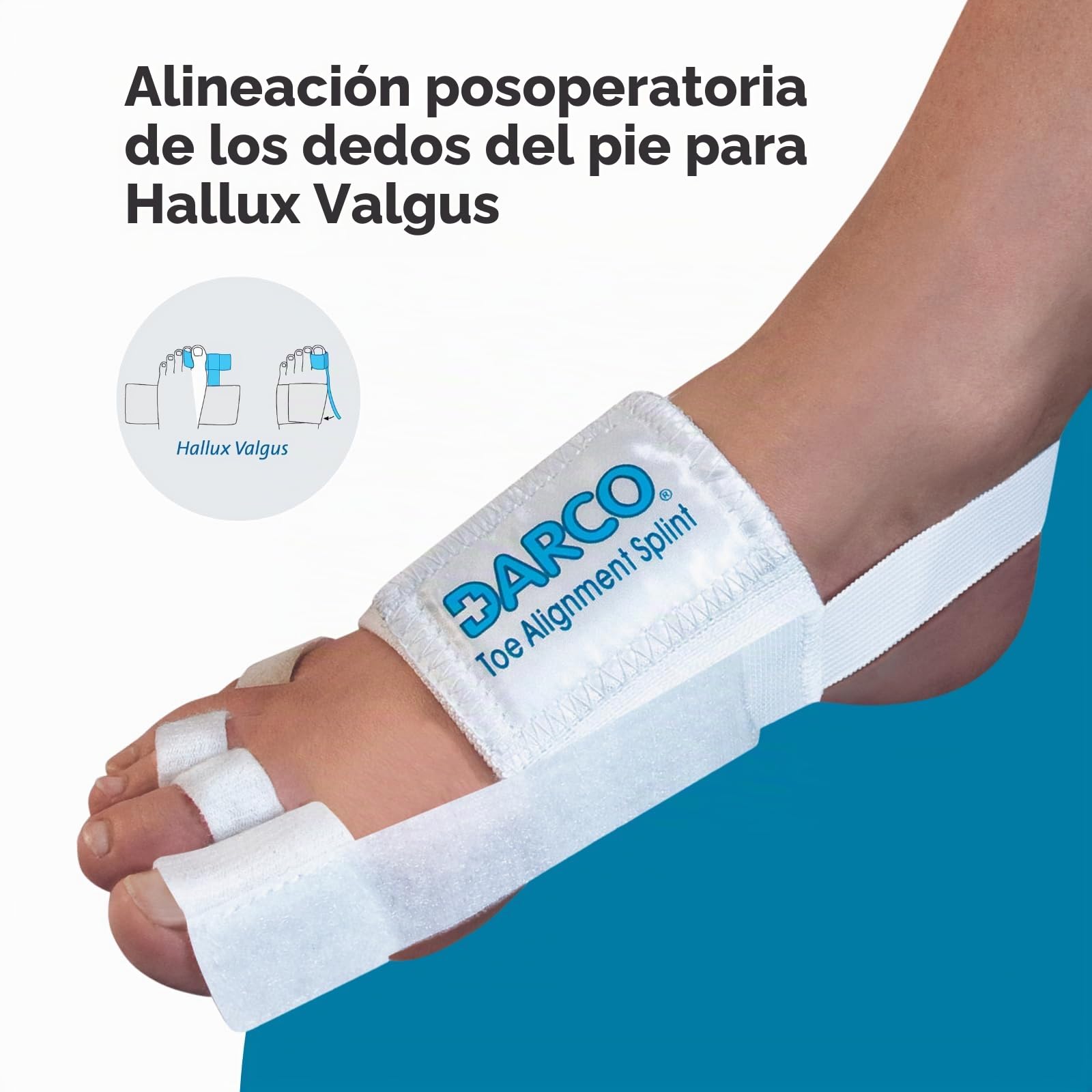 Darco - Férula de alineación, color blanco, de perfil bajo, tamaño único