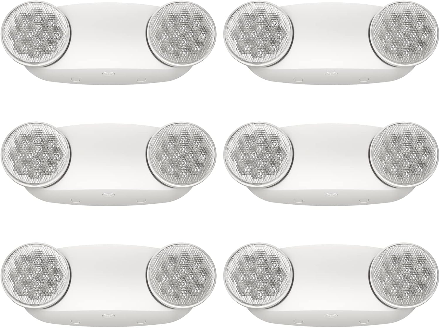 Spectsun 6 Packs Emergency Lights for Enterprise, with Battery Backup,Exhausting Wired, UL 924 Licensed,AC 120/277V,Two Head Adjustable LED Emergency Lighting.