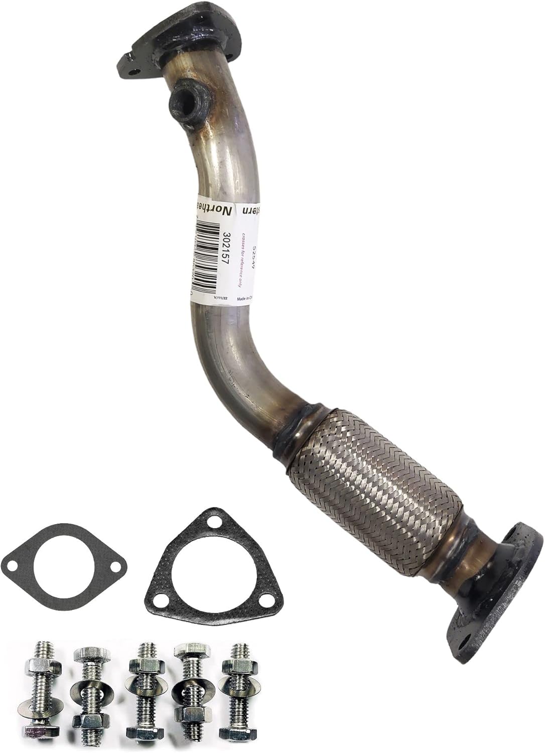Exhaust Front Pipe Compatible for 2008-2009 Pontiac G6 2.4L | Stainless Steel | Northeastern Exhaust | Free Gaskets and Bolt Kit Included | Direct-Fit Replacement