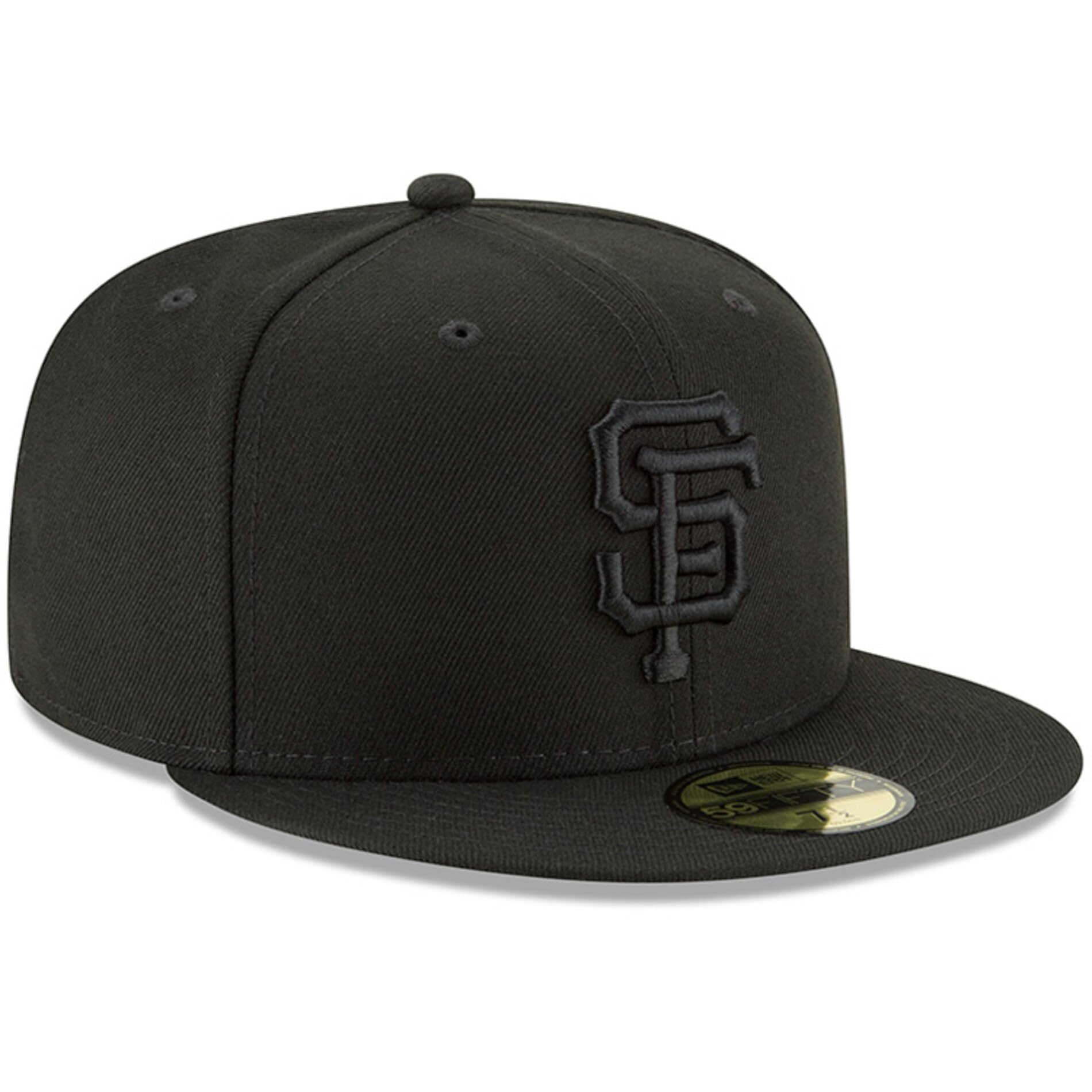 New Era MLB 59FIFTY Baseballkappe, San Francisco Giants, Schwarz auf Schwarz, authentische Kollektion, Schwarz, 7.875