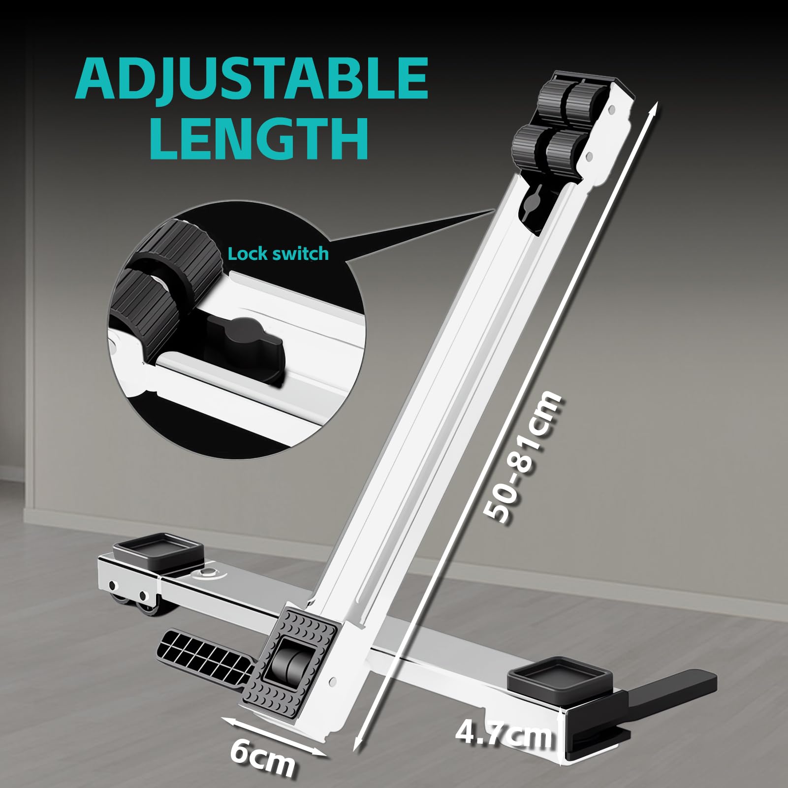 Soporte Universal para Lavadora con Ruedas,Base para Lavadora,Ruedas para Lavadora,50 a 80cm Ajustable,Apto para Lavadoras, Frigoríficos, Sofás y Armarios. Puede soportar 300 kg (Blanco)