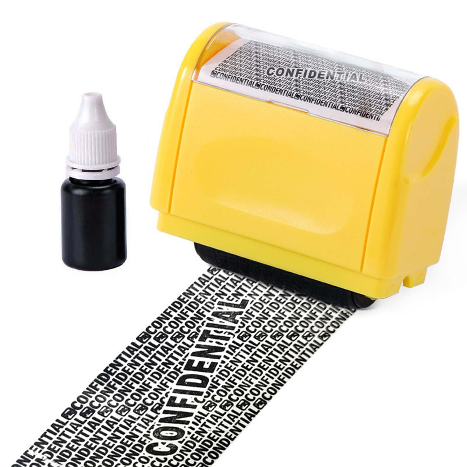 Roller Stamp for Identity or Secret Information Theft Protection, Confidential Anti Theft 3.8 cm/1.5 in Stamp Roller, Ink can be Added.
