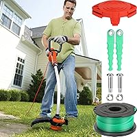 Vista 7 de SF-080 - Cuchillas de repuesto de policarbonato y carrete de recortadora compatibles con Black Decker GH3000 GH3000R LST540 LST540B Weed Eater