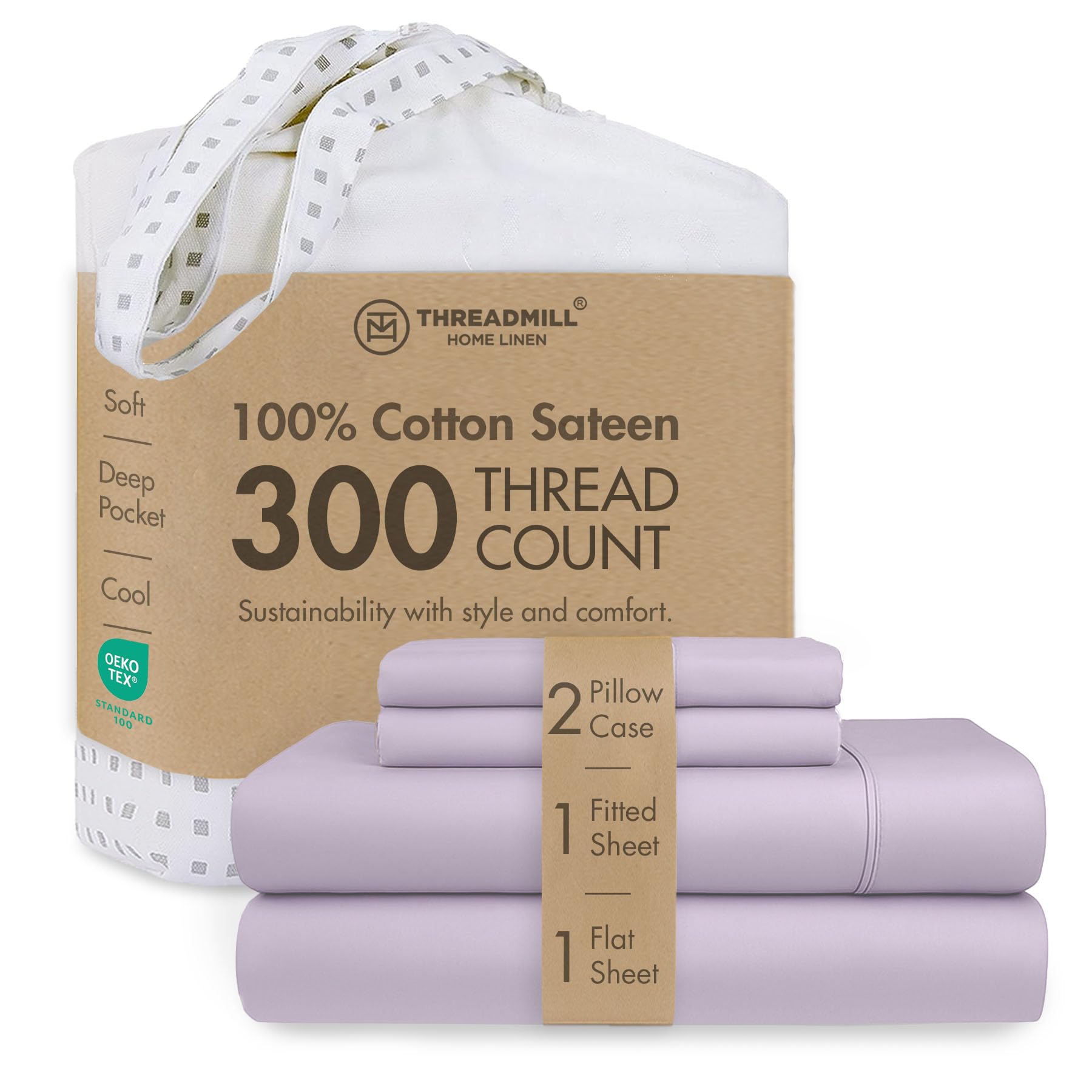 Amazon.com: Threadmill Cotton Queen Sheet Set | 100% Cotton Sheets