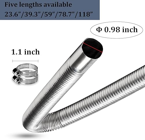 Miniatura 6 de KXKZREN Tubo de escape recto de acero inoxidable 316 resistente a la corrosión de grado marino para accesorios de tubo de 0.945 in, utilizado para