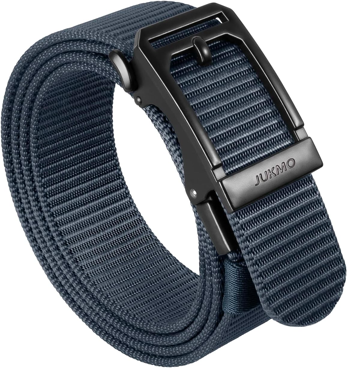 JUKMO Men's Ratchet Tactical Belt, 1.5" Nylon Web Work Belt with Automatic Slide Buckle, Adjustable Trim to Fit