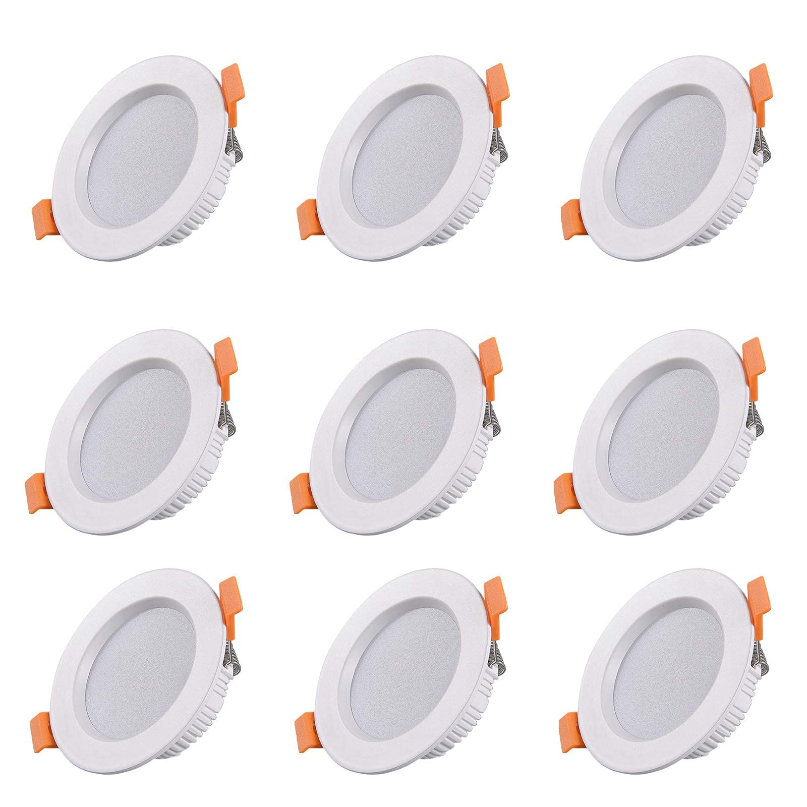 Spot de Plafond Encastré Ultra-Plat 230V 7W Blanc Naturel Lot de 9