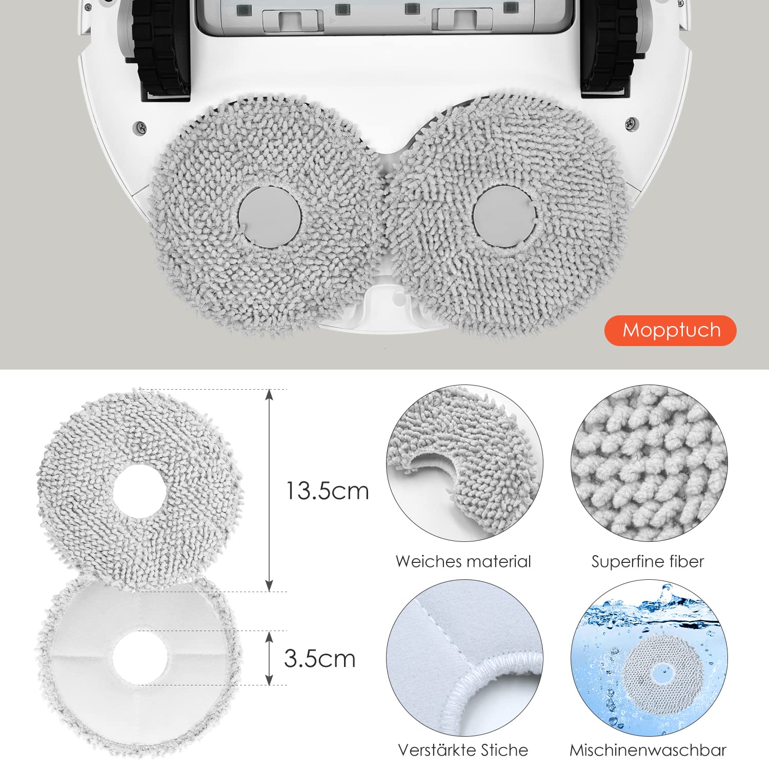Sacs à Poussière Pour Aspirateur Robot Dreame D10 Plus Gen 2 / L10s Plus - Lot De 8, Grande Capacité, Non Tissés - 2
