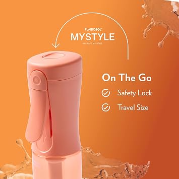 FLAIROSOL MyStyle Travel Continuous Spray Bottle, 3.04oz/90ml, Peach