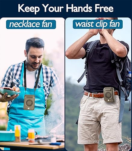 Miniatura 3 de Ventilador portátil con clip de cintura, ventilador personal recargable de cuello de 10000 mAh, ventilador de batería de 6500 RPM, potente