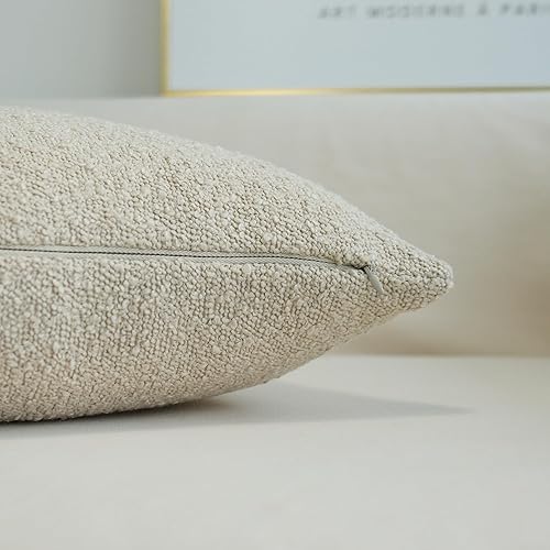Miniatura 5 de JOJUSIS Paquete de 2 fundas de almohada con textura de boucle, fundas de almohada sólidas, decoración del hogar, 18 x 18 pulgadas, color blanco